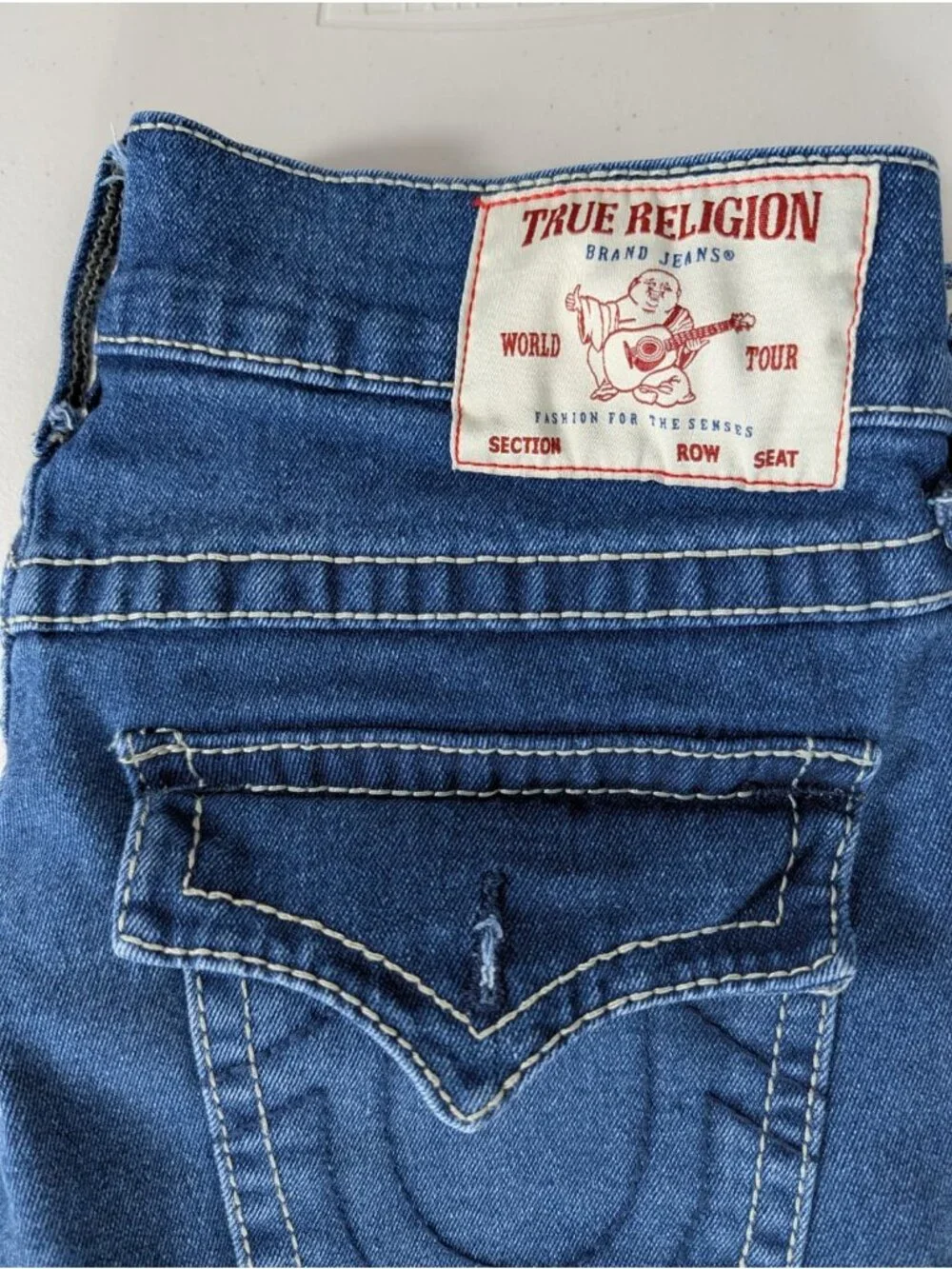 True Religion Geno Big T Flap Relaxed slim jeans in blue men's size 31